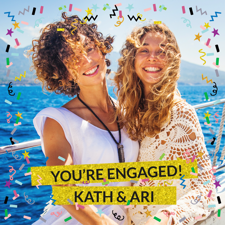 You’re engaged sparkly gold glitter & coloured confetti photo upload Sponge Cake Topper