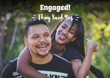 You’re engaged white handwritten text photo upload Sponge Cake Topper