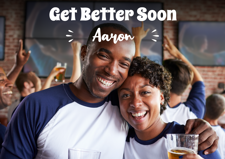 Get well soon white handwritten text photo upload Sponge Cake Topper