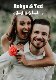 Wedding white handwritten text photo upload Sponge Cake Topper
