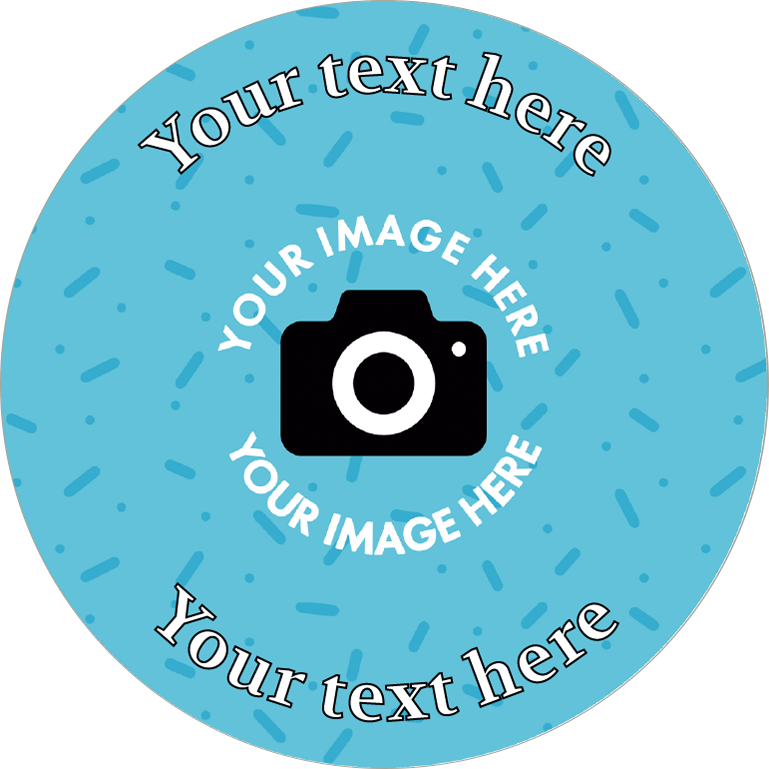 Fully customisable text & photo upload Edible Cupcake Topper