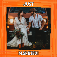 Wedding custom message orange swirl border photo upload Sponge Cake Topper