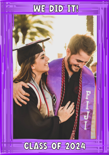 You did it purple swirl border photo upload Sponge Cake Topper