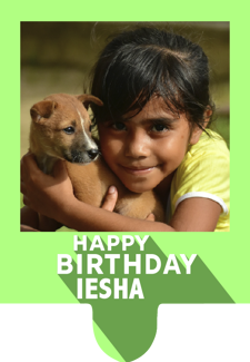 Happy birthday colourful green shadow for girls photo upload Retro Cupcake Topper