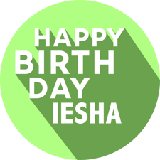 Happy birthday colourful green shadow for girls custom text Sponge Cake Topper
