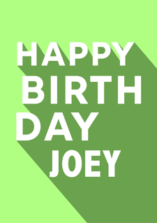 Happy birthday colourful green shadow for him custom text Sponge Cake Topper