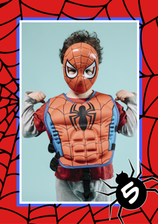 Happy birthday spider superhero web border photo upload Sponge Cake Topper