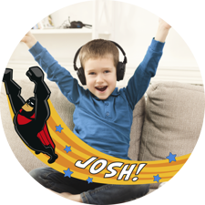 Happy birthday flying superhero for boys photo upload Sponge Cake Topper