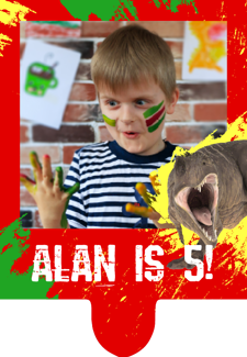 Birthday t-rex dinosaur roar for boys image upload photo upload Retro Cupcake Topper