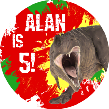Birthday t-rex dinosaur roar for boys custom text Sponge Cake Topper