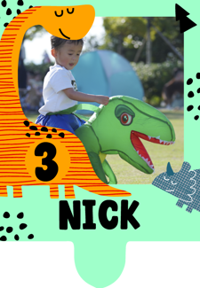 Birthday friendly green stegosaurus dinosaur custom text photo upload Retro Cupcake Topper