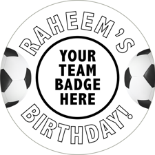 Happy birthday white background football for boys image upload Wafer Cupcake Topper