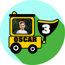 Birthday green blue & yellow graphic construction digger for boys photo upload Sponge Cake Topper