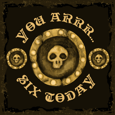 Birthday pirate gold medallion for boys custom text Sponge Cake Topper