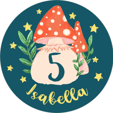 Birthday magical fairy toadstool for girls custom text Edible Cupcake Topper