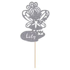 Adorable magical fairy wings birthday custom age & name Glitter Topper