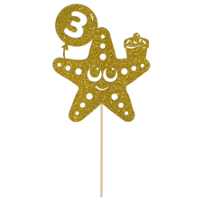 Under the sea birthday balloon starfish custom age Glitter Topper