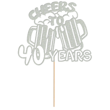 Cheers to custom age years birthday beer pints Glitter Topper