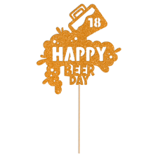 Happy beer day custom age birthday  Glitter Topper