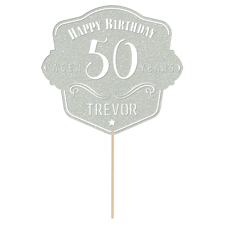 Happy birthday aged whisky label custom age & name Glitter Topper